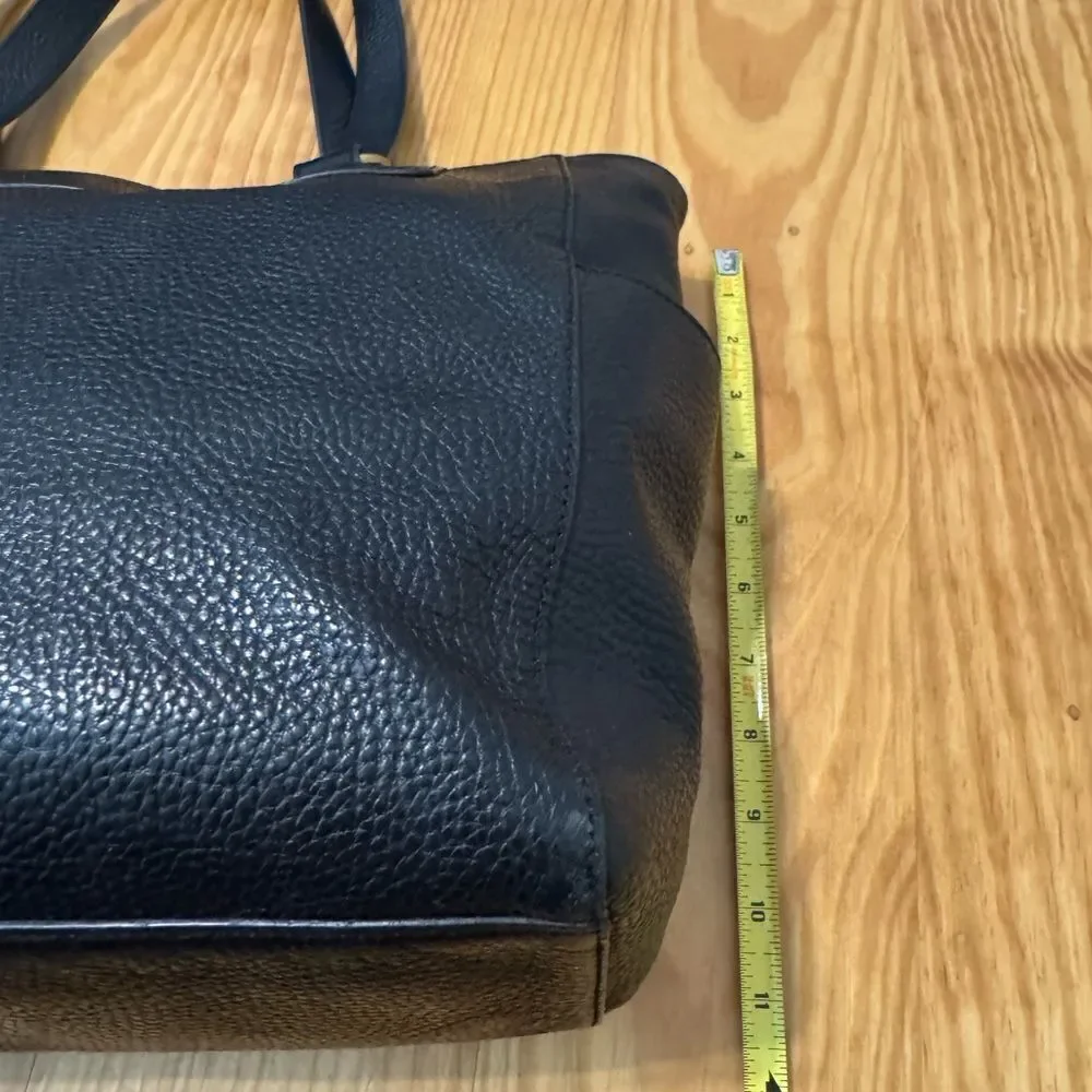 Fossil Issue No. 1984 Black Genuine Leather Satchel Purse Bag Messenger Bag